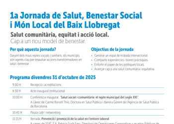 Abrera acollirà la 1a Jornada de Salut, Benestar Social i Món Local del Baix Llobregat