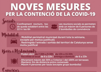 Actualització. Dimarts 5 de gener. Noves mesures per reduir el nombre de contagis de la Covid-19 a Catalunya a partir del dijous 7 de gener