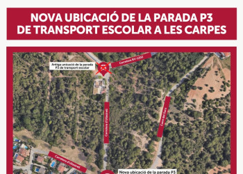 NOVA UBICACIÓ PARADA P3 TRANSPORT ESCOLAR - LES CARPES