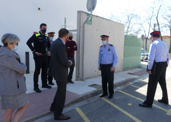 Visita institucional dels comandaments Regió Metropolitana Sud del Cos dels Mossos d'Esquadra a la comissaria de la Policia Local d'Abrera 23-03-2021