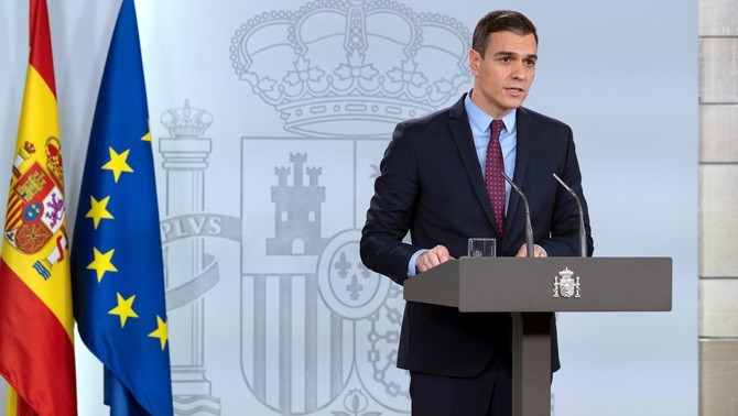 El president del govern espanyol Pedro Sánchez decreta l'estat d'alarma