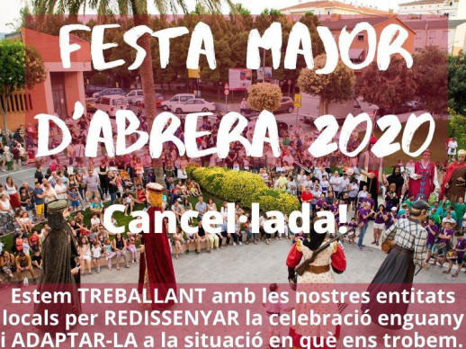 La Festa Major 2020 queda cancel·lada i treballem en un nou format juntament amb les entitats del nostre municipi