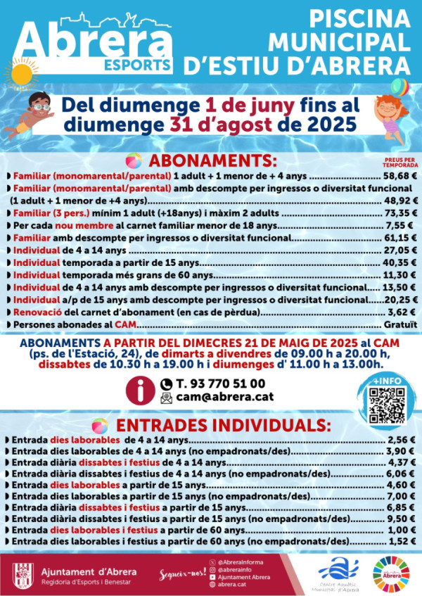 PISCINA MUNICIPAL ESTIU 2025 - ABONAMENTS 01