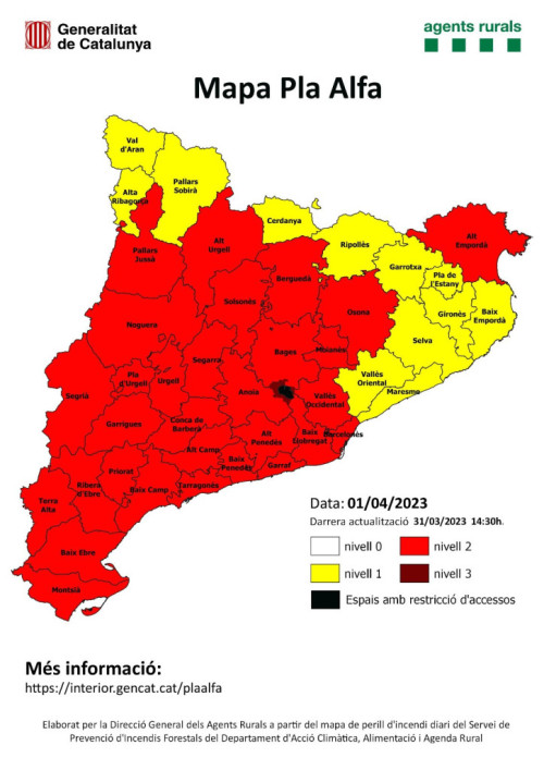 Mapa Pla Alfa 3. Divendres 31 de març de 2023