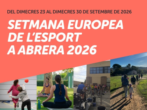 A Abrera ens movem i fem esport! Del 23 al 30 de setembre celebrarem la Setmana Europea de l’Esport amb activitats per a totes les edats