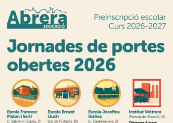 Durant els mesos de febrer i març es duran a terme les jornades de portes obertes 2026 als centres escolars i l'institut d'Abrera