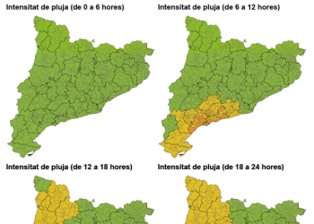 Previsió de pluges intenses pel divendres 18 de setembre de 2020