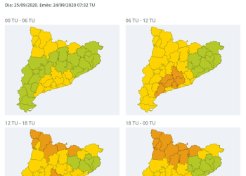Previsió de fort fent. Servei Meteorològic de Catalunya. 24.09.20
