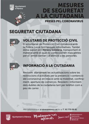 Incrementem les tasques del Servei de Seguretat Ciutadana com a mesura de prevenció i contenció del coronavirus