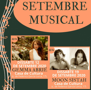 Torna el cicle Setembre Musical d'Abrera amb dos concerts en clau femenina. No te'ls pots perdre!