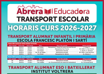 Atenció, famílies! Consulteu tota la informació del Transport Escolar d'Abrera del curs 2026-2027