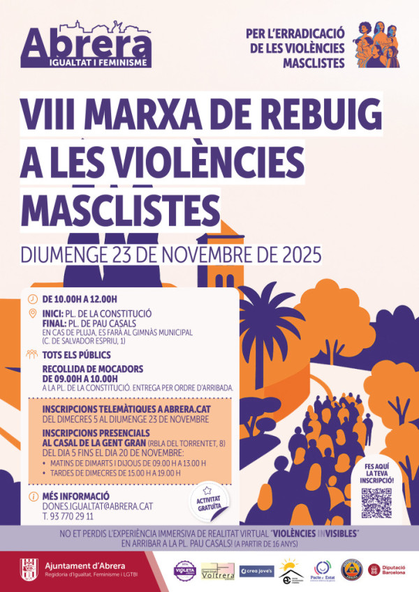 Abrera Municipi 100% Feminista! Durant el mes de novembre commemorem el Dia Internacional contra les violències envers les dones amb diverses propostes per a tots els públics