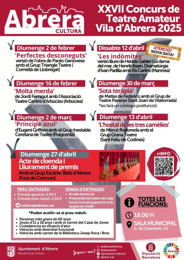 Cartell 27è Concurs de Teatre Vila d'Abrera - Modificat