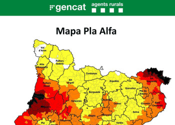 Mapa del Pla Alfa per risc d'incendi forestal - diumenge 17.05.25