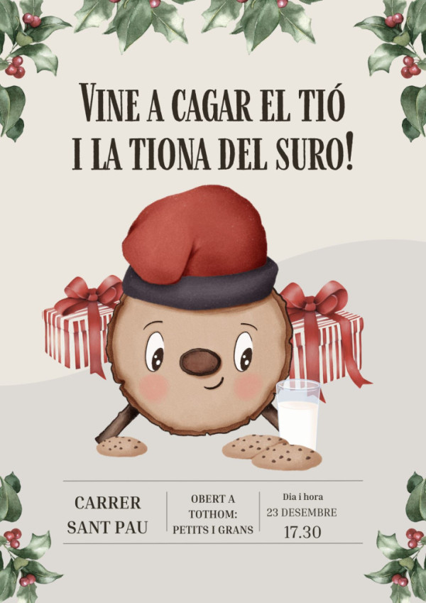 Nadal 2025: Caga Tió i Tiona del Suro de de l'AAVV de Santa Maria de Vilalba d'Abrera