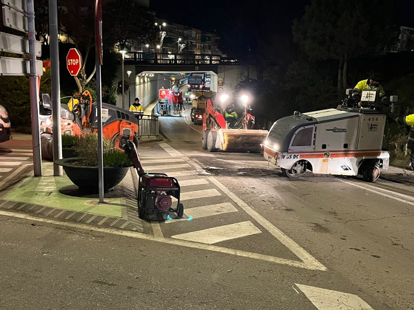 Duem a terme actuacions nocturnes d’asfaltatge i millora de la via pública per minimitzar les afectacions al trànsit