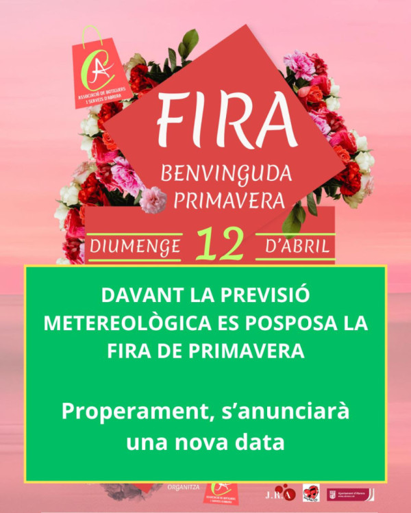 ACTIVITAT AJORNADA! Fira 'Benvinguda Primavera' de l'Associació de Botiguers i Serveis d'Abrera
