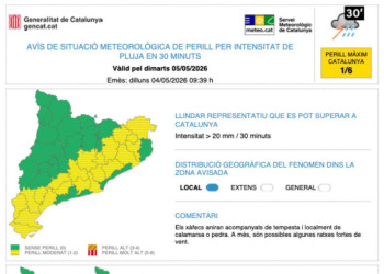 Consells de prevenció davant la previsió de pluges intenses que poden afectar Abrera i la comarca del Baix Llobregat aquest dimarts 5 de maig de 2026