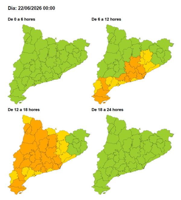 Avís per alerta de calor - Dilluns 22.06.26