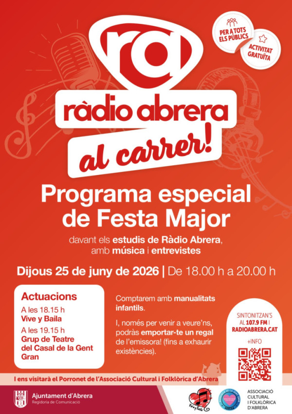 FM 2026: Ràdio Abrera surt al carrer amb un programa especial de Festa Major