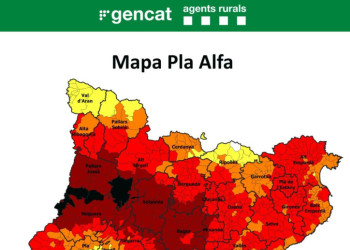 Mapa Pla Alfa davant l'elevat risc d'incendi - 23.07.26