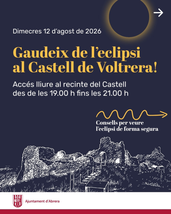 Aquest dimecres 12 d’agost, gaudirem de l’eclipsi solar al Castell de Voltrera d'Abrera!