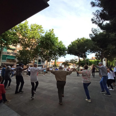 Ballada de sardanes d'Abrera Sardanista a la plaça de Rafael Casanova