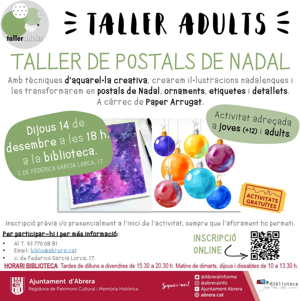 Biblioteca Josep Roca i Bros. Taller de postals de Nadal