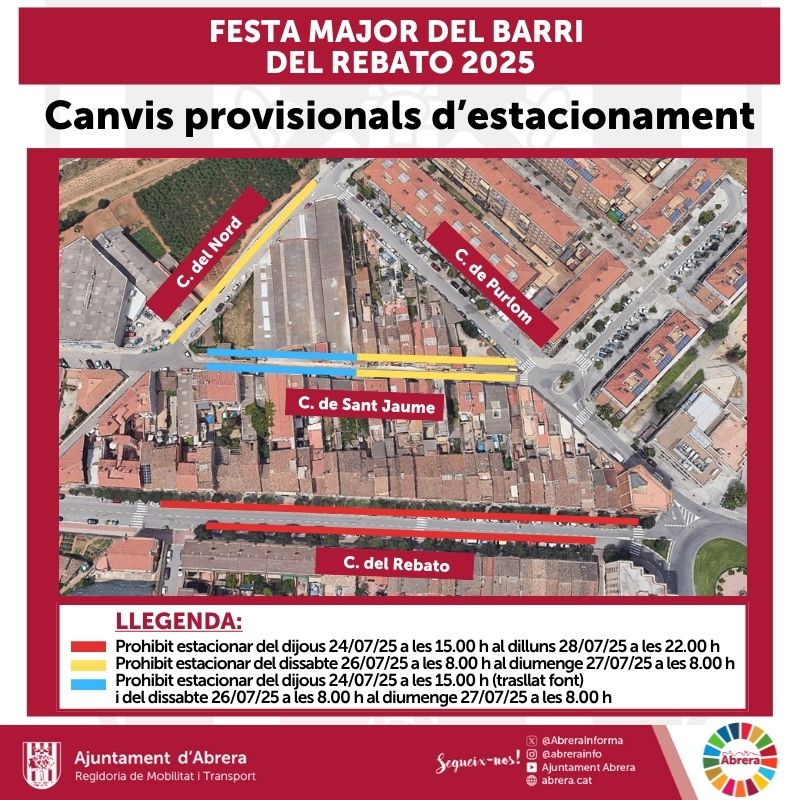 Modificacions puntuals del trànsit i estacionament de vehicles al barri del Rebato