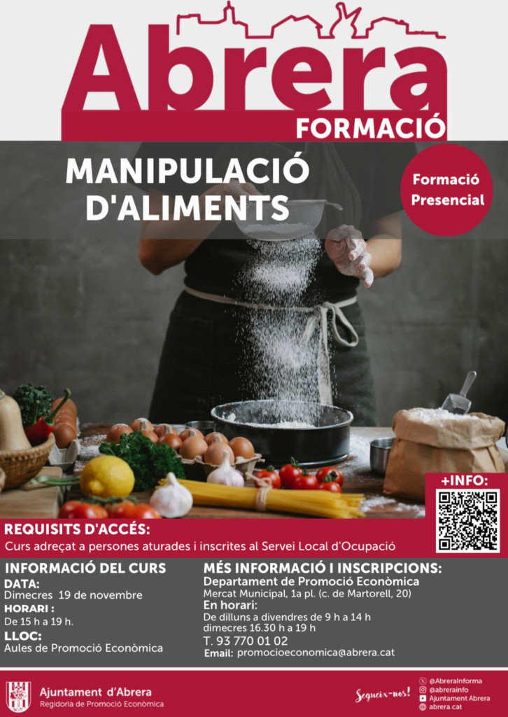 Curs Manipulació d'Aliments - Novembre 2025